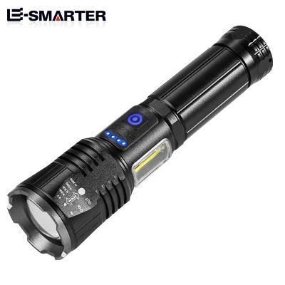 China Laser's Most Powerful Emergency 15W Zoomable Flash Warning Light COB Led Laser Torch Patrol Laser Flashlight for sale