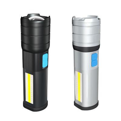 China Hot Sale Dimmable High Power Zoom 10 Modes 2400 Mah Bright Light Torch Led Rechargeable Flashlight for sale