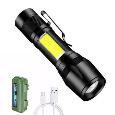 China Zoomable Led Light Wholesale Portable Rechargeable Zoom Led Flashlight Mini Led Flashlight Camping Torch Small Flashlight Taschenlampe for sale