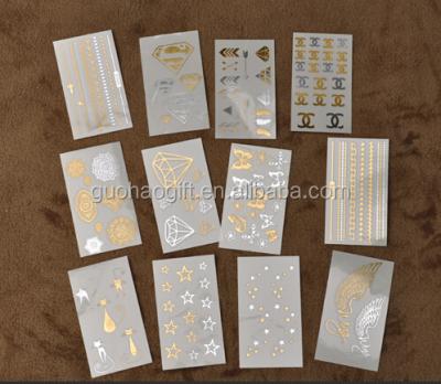 China Wholesale Flash New Design 2015 Temporary Custom Gold And Silver Temporary Metallic Tattoo for sale