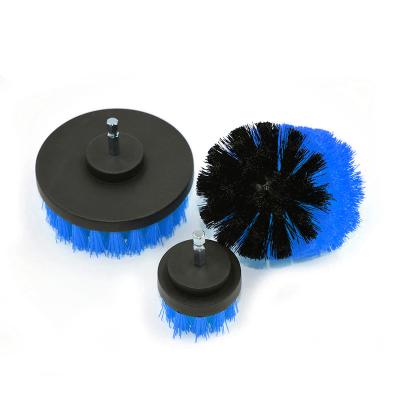 China Full Round Bristle Brush 3 Pieces Rotary Drill Cleaning Brush Scrub Brushes Attachment Set for sale