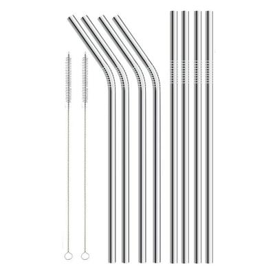 China Hot Sale 6*215mm Sustainable Reusable 304 Metal Stainless Steel Drinking Straw for sale