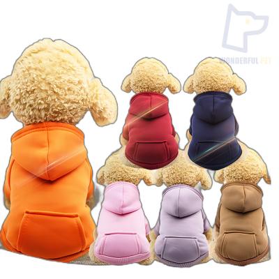 China Stocked WonderfulPet Cat Hat Wholesale Cheap Multicolor Soft Blank Pet French Bulldog Hoodie Dog Diy Clothes for sale