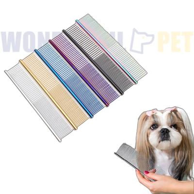 China Sustainable Wonderfulpet High Quality Pet Comb Stainless Steel Teeth Brush Comb Dog Cat Pet Grooming Comb for sale