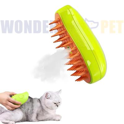 China Sustainable Wonderfulpet Newest Cat Steamy Brush Pet Grooming Products Pet Dog Spray Brush For Remove Tangled And Loosse Hair for sale