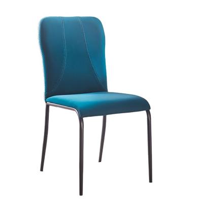 China COMODA comfortable blue chair for dressing table leather chair for dining table metal legs chair living room for sale