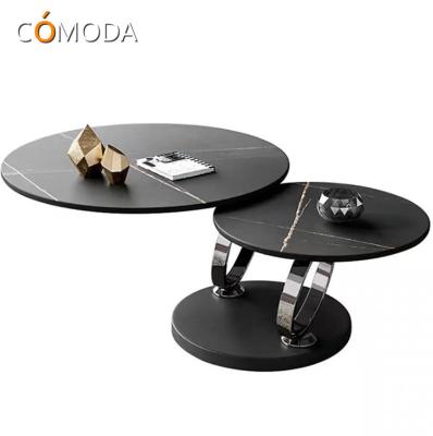 China Replace Stone COMODA Double Heavy Marble Coffee Table Turning Heat Resistant Scratch Resistant Coffee Table In Front Of Sofa For Living Room for sale