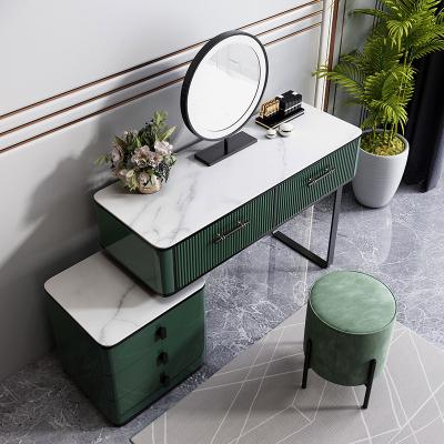 China Flexible Modern European Make Up Dressing Table Solid Wood Makeup Desk Sintered Stone Dressing Table for sale