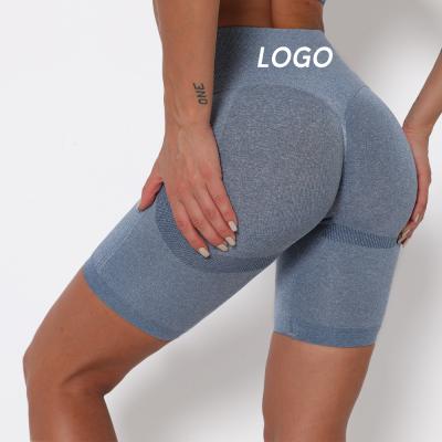 China Anti-Wrinkle Women Gym Shorts Compression Waist Workout Biker High Seamless Fitness Butt Crac! crack! tight shorts for sale