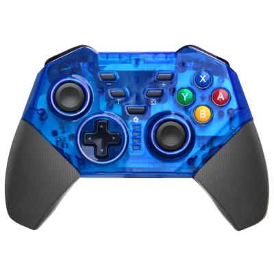 China With Switch PRO Gamepad BT Wireless Handbreak Gamepad For Switch Host With TURBO Keys + Frosted Clear Look (Blue) for sale