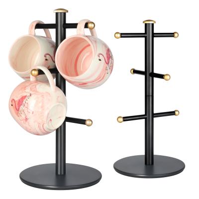 China Home Storage Drying Rack Stand Holder Home Mug Hangs Display Rack Universal Metal&Mug Coffee Cups Stand for sale