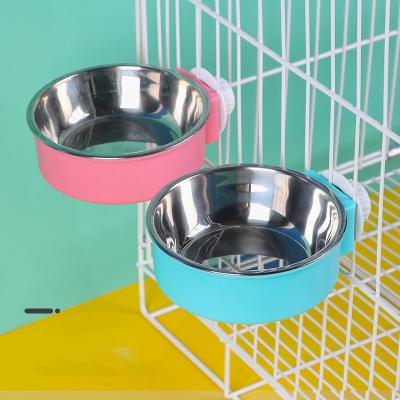 China Plastic Pet Feeder Bowls Attach Crate Bowls For Cat Dog Cages for sale