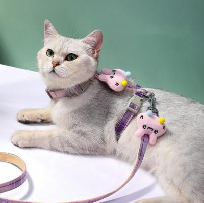 China Soft Nylon Cat Harness Leash Escape Proof Adjustable For Kittens Small Animals for sale