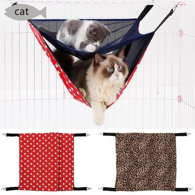 China New Winter Warm Double-Layer Mesh Pet Hammock Bed Cat Cage Two-Layer Cat Swing Cat Hanging Bed for sale