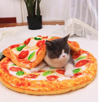 China Pizza Cat Bed Set Warm Dog Pad Winter Cat Blanket for sale