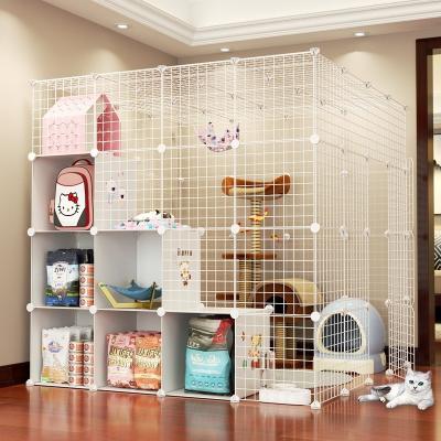 China Katzen Cat Cage Large Free Space-Haushalts-zwei mit Toiletten-großem Schloss Innen-Cat Cage Villa zu verkaufen