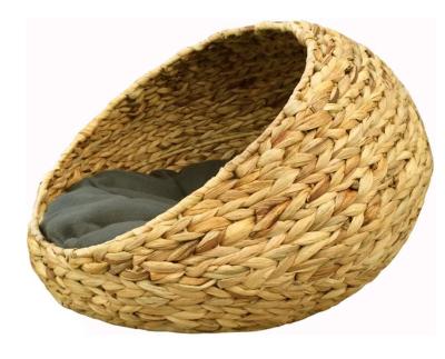 Chine Le plancton végétal naturel de Cat Hanging Basket Bed Wicker tissé sur métiers à main à vendre