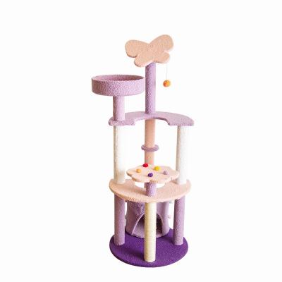 China Indoor Cat Climbing Frame Aesthetic Butterfly DIY Cat Tower for sale