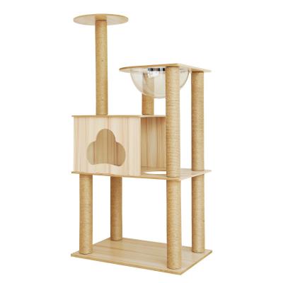 China Placa Cat Tree With Hammock Outdoor Cat Scratching Tower da densidade à venda