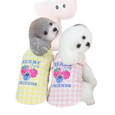 China Thick Warm Wearing Dog Clothes Cute Clothing Dog Temperament Cherry Vest Pet Apparel for sale