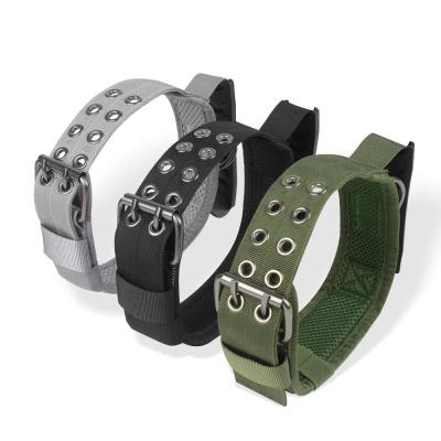 China Pet Adjustable Tactical Dog Collar Reflective Thickened Nylon Collar for sale