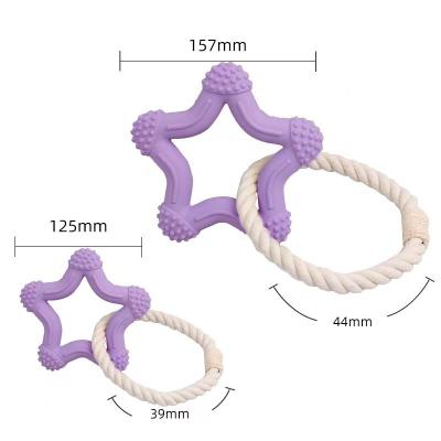 China Pet Puzzle  Toy Factory Pentacle Cotton Rope Interactive Chew Molar Teeth Cleaning Rubber Toys for sale