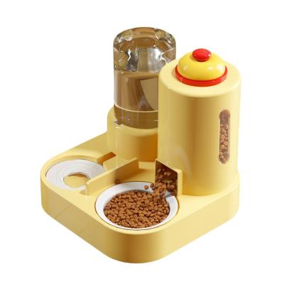 China Automatic Cat Feeding Water Feeder Three-in-One Water Dispenser Ceramic Bowl for Cats and Dogs with Bell for sale