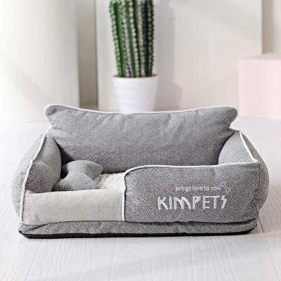 China Thickened Cat Nest Bed Square Washable High Back Plush For Autumn Winter for sale