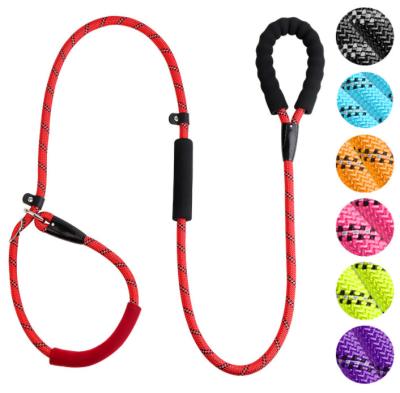 China Red Nylon Training Dog Leash With Soft Comfortable Padded Handle 100 Ft Dog Leash for sale