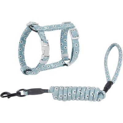 China Regelbare Cat Harness Leash Set Anti-Onderbrekingstractie Cat Walking Products Te koop