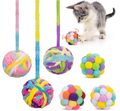 China Interactive Cat Toy Balls With Bell And Cat Fuzzy Chew Balls for sale