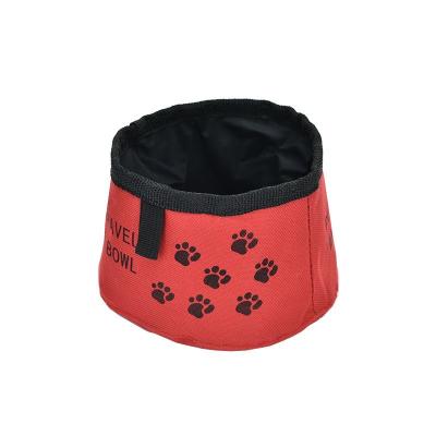 China Pet Folding Bowl Oxford Cloth Waterproof Portable Dog Bowl Pet Travel Bowl Travel Cross-Border Folding Dog Bowl for sale