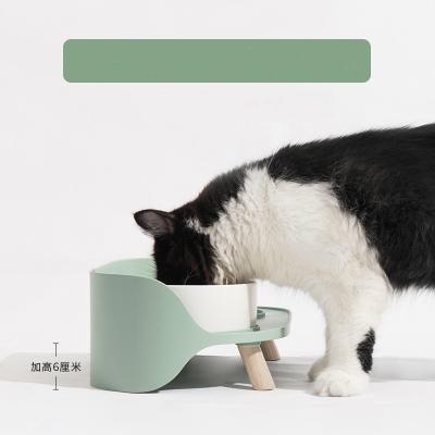 China Da bacia cerâmica de Cat Bowl Moon Half Double do animal de estimação vértebra cervical Cat Bowl de Cat Food Bowl Anti-Overturn Protection à venda