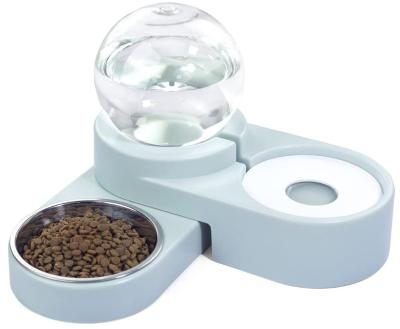 China 2 In 1 Ceramic Pet Feeder Bowls Cat Water Dispenser 1.8L Automatic Water Refilling for sale