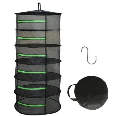 China High Quality Sustainable 4 Layers 6 Layers Zipper Mesh Hanging Drying Net 8 Layers Black Green Herb Drying Rack Net for sale