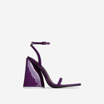 China Narrow Band Factory Custom Logo Design High Heels Sandals 11cm Heel Ankle Strap Fashion Trend Weird Belt Wholesale Custom Made Summer One for sale