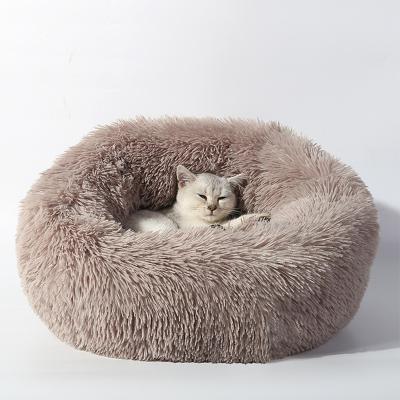 China Hot Selling Camas Ppara Mascotas Donut Viable Round Plush Memory Foam Large Dog Bed for sale