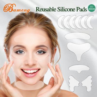 China OEM Waterproof Reusable Silicone Pads, Anti Wrinkle Pads, Neck Forehead Care Forehead Cheek Correction Silicone Eye Patch Forehead Wrinkle PA PA for sale