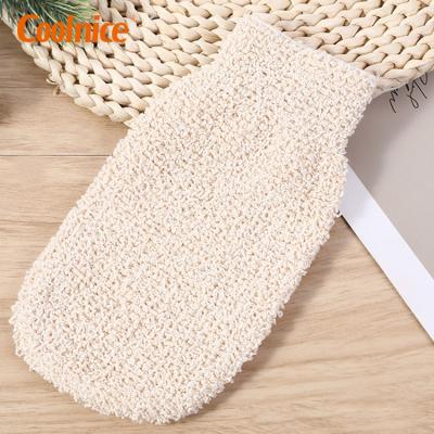 China EXFOLIATING Bamboo Fiber Exfoliating Scrub Fine Non-slip Soft Feel Skin Bath Gloves Eco-Friendly Cleaning Exfoliating for sale