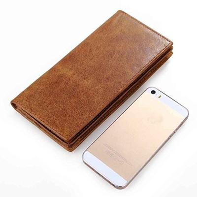 China Genuine leather travel and business raw leather long wallet for men, card holder fashion wallet for sale