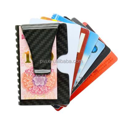 China Fashion 100% Real 3K Carbon Fiber Card Holder Wallet With Money Clip for sale