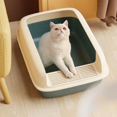 China Wholesale Viable Indoor Plastic Scoop Cat Litter Box For Cat Healthy Pet Trash Toilet for sale