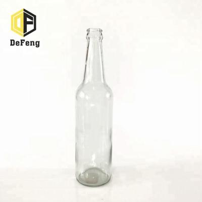 China Clear Glass Beverage Beer Bottle 500ml Crown Cap Beer Bottle for sale