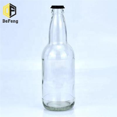 China 500ml Beverage Clear Beer Glass Bottle Soda Bottle Beer With Custom Beer Bottle Caps for sale