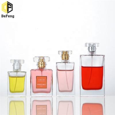 China Glass Perfume Bottle 30ml 50ml 100ml Spray Perfume Bottle Atomizer Spray Square COCOS Perfume Bottle for sale