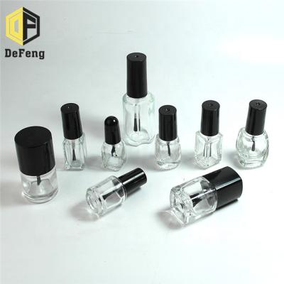 China Cosmetics Packaging 3-12ml Glass Empty Nail Polish Bottles With Caps And Brush for sale