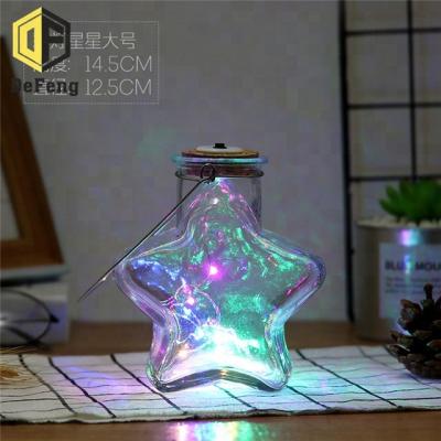 China Decorative Star Shaped Glass Wish Bottle with Cork Wholesale for sale