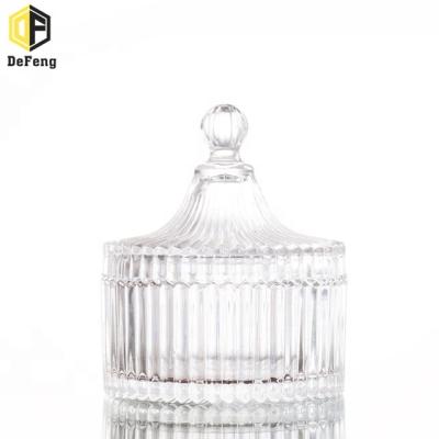 China Clear 300g Candy Glass Candy Jar Fashionable Food Jar Storage Cookie Jar for sale