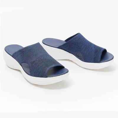 China 2021 Fashion Trend Custom Women's Sandals Knitted Wedge Sports Corrective Sandals for sale