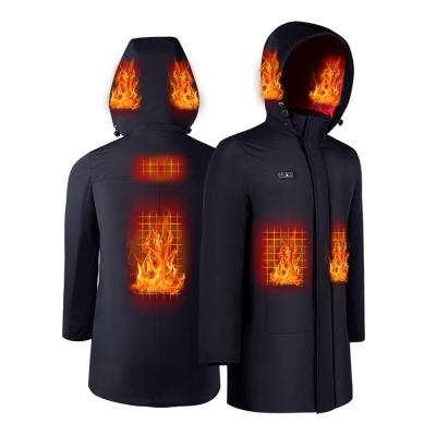 China 2021 QUICK DRY Size Hood Winter Outdoor Light Men's Detachable Coats Plus Long Waterproof Battery Insulated Passionate Jacket With Usb for sale